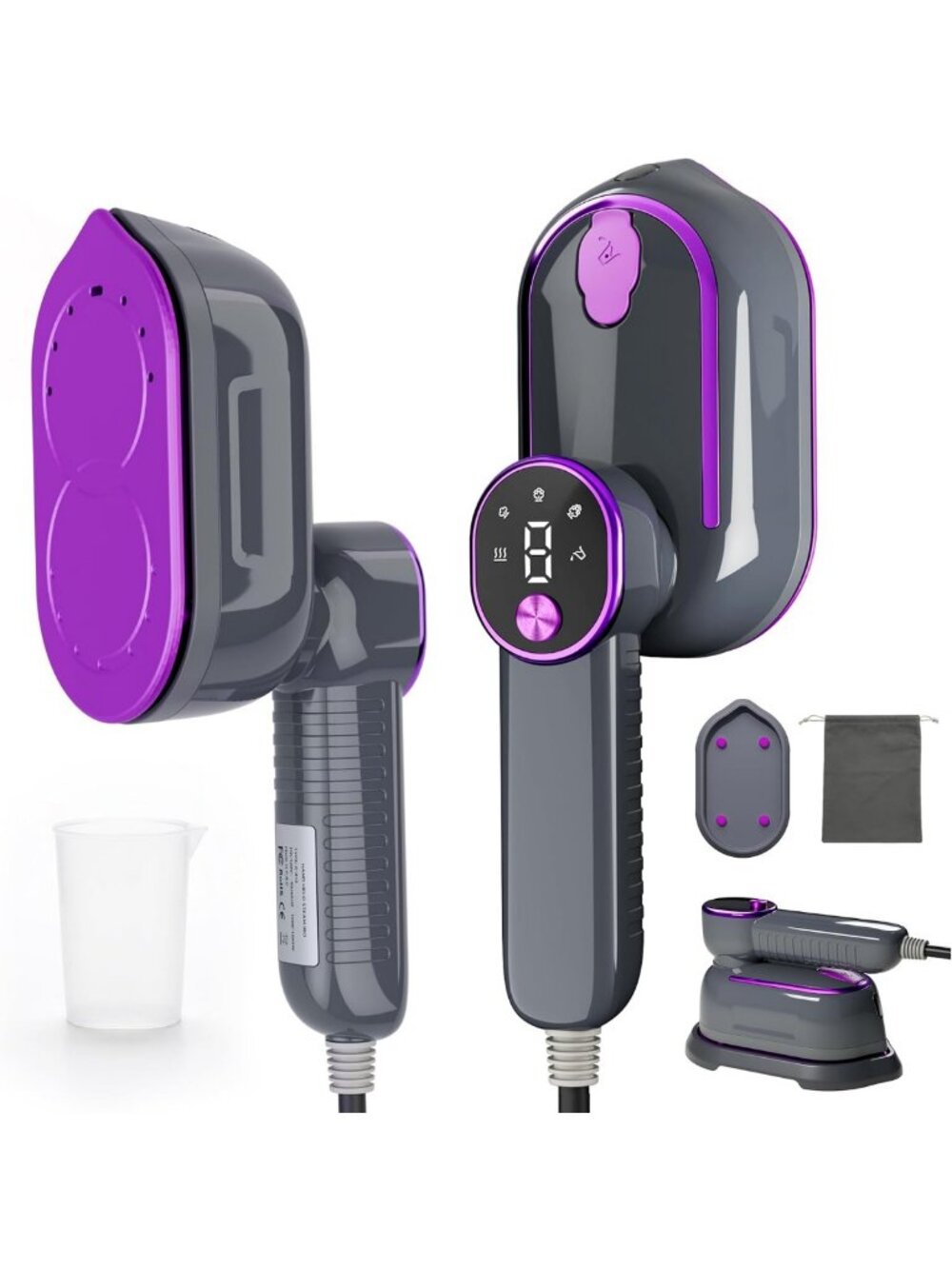 Portable Travel Clothes Steamer - 1200W, Fast Heat-Up, 4 Modes, 6.23FT Cord